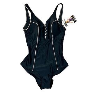 New La Isla Women’s Black One Piece Swimsuit 12
